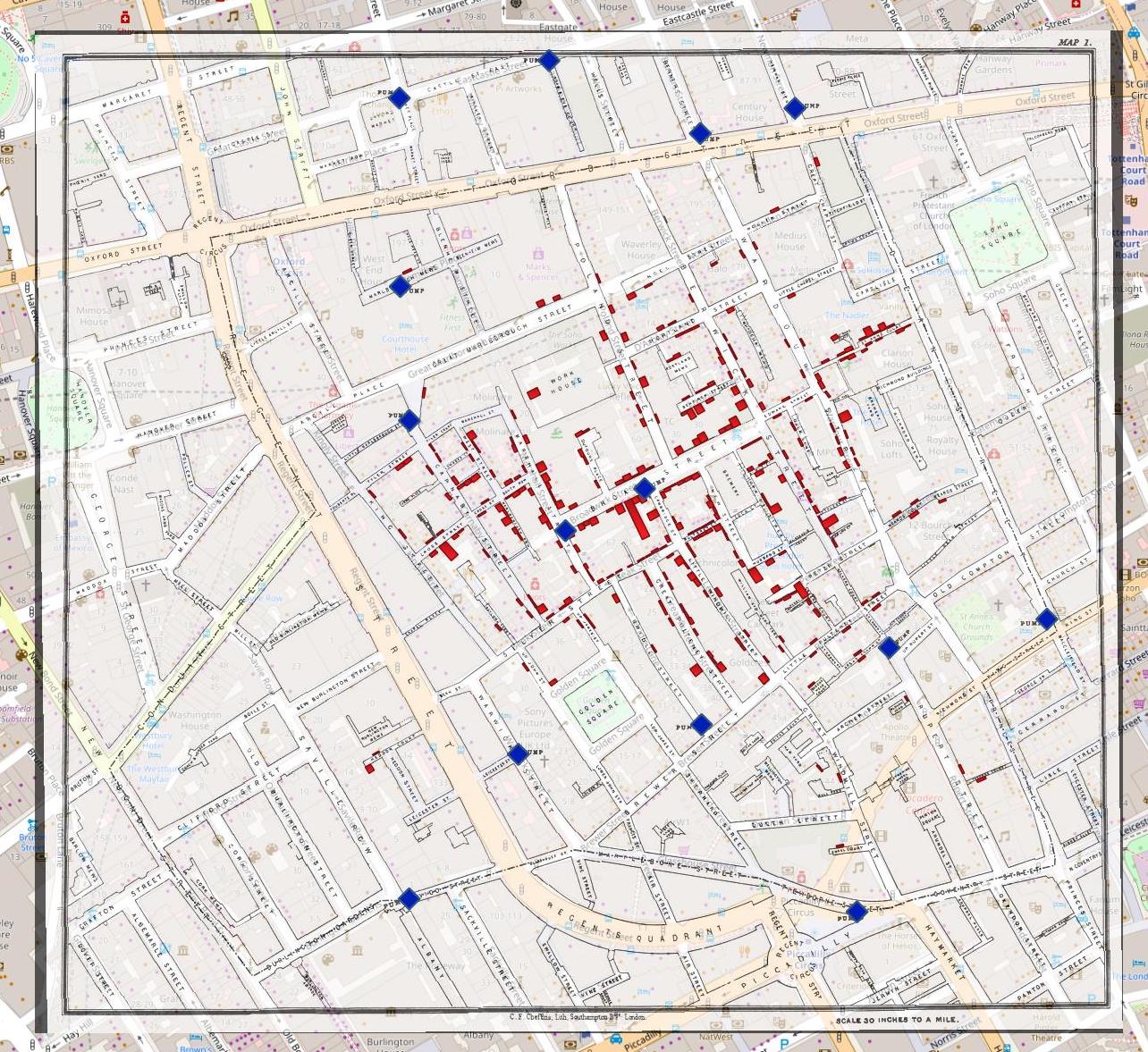 Ghost map cholera base map digitized