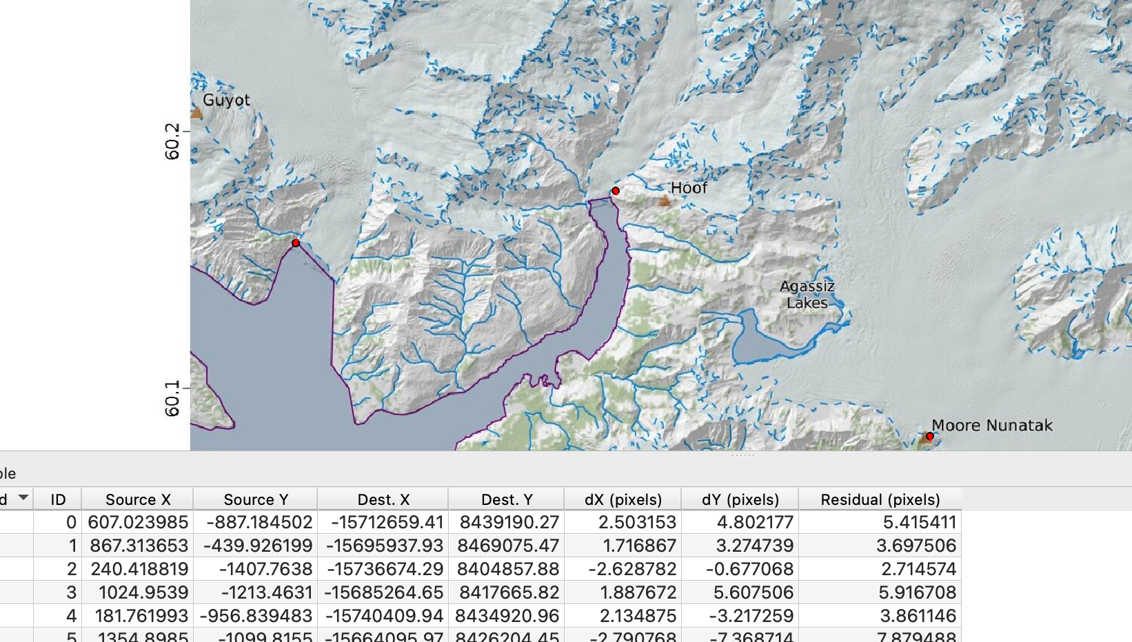 AI Georeferencer control points