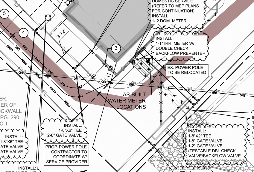 choosing lines from an as-built