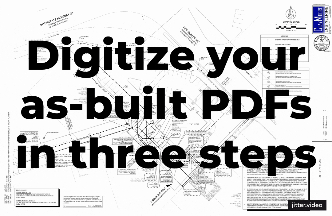 tool to digitize an architectural as-built drawing PDF as shapefile